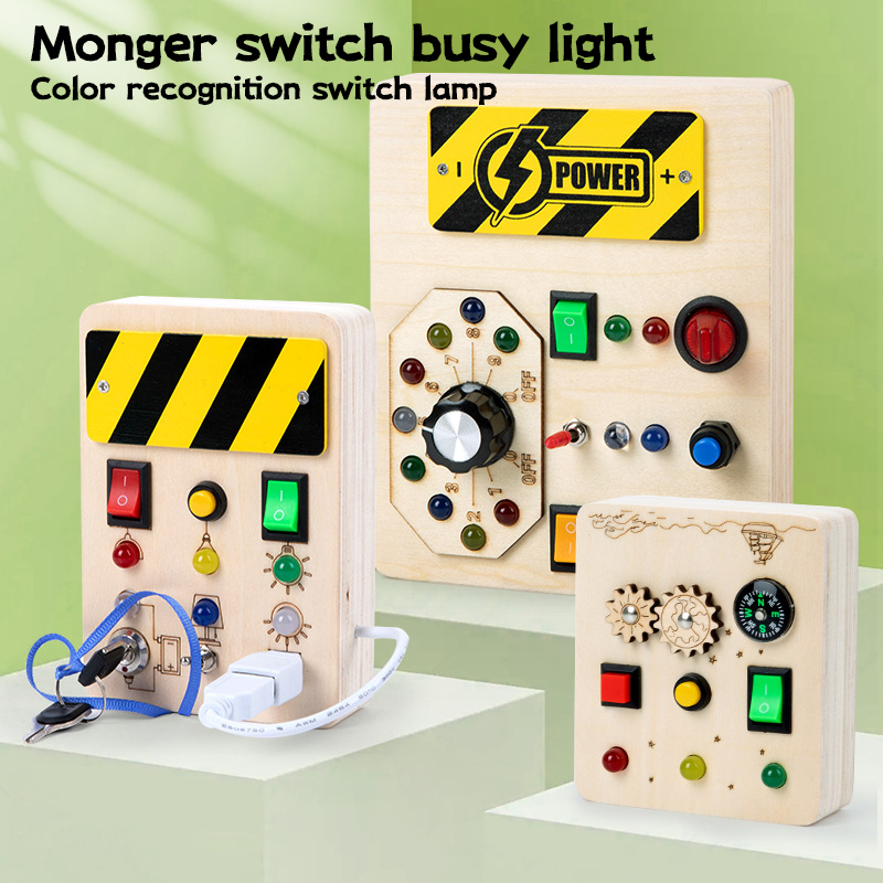 Montessori Wooden Busy Board Toddler - Brinquedo Sensorial Montessori para Bebês, Painel