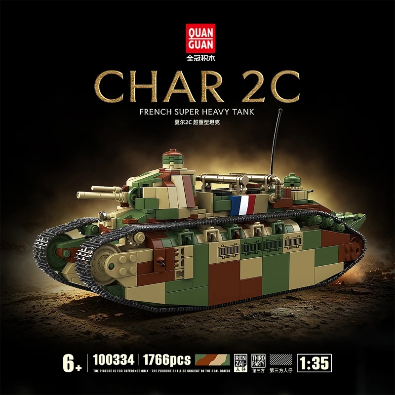 Lego Compatible Military Tank - Tanque Super Pesado Francês Char 2C,