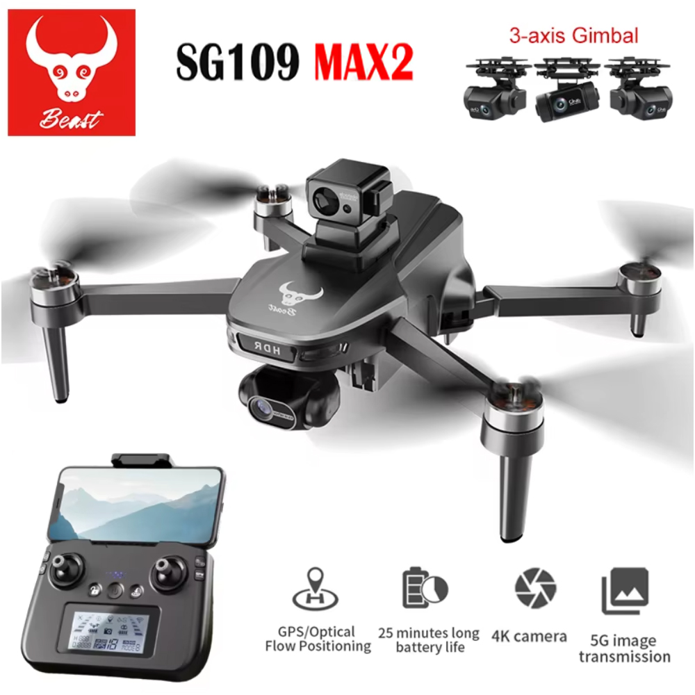 Sg109 max2 profissional fpv 8k - Fpv Brushless Rc Drone 4K avaliação e preço